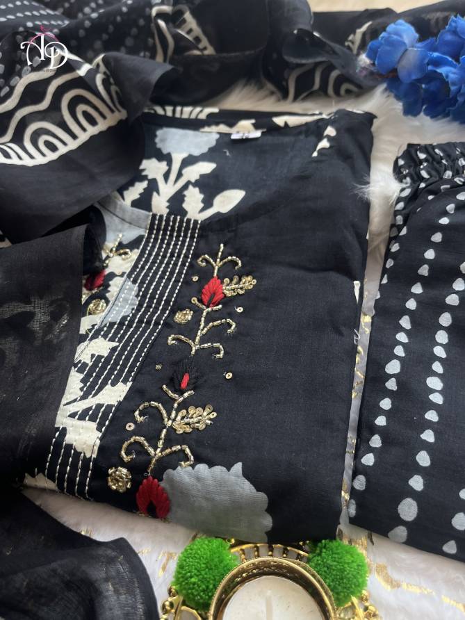 Akshar Cotton Printed Embroidery Kurti With Bottom Dupatta Wholesale Market In Surat
